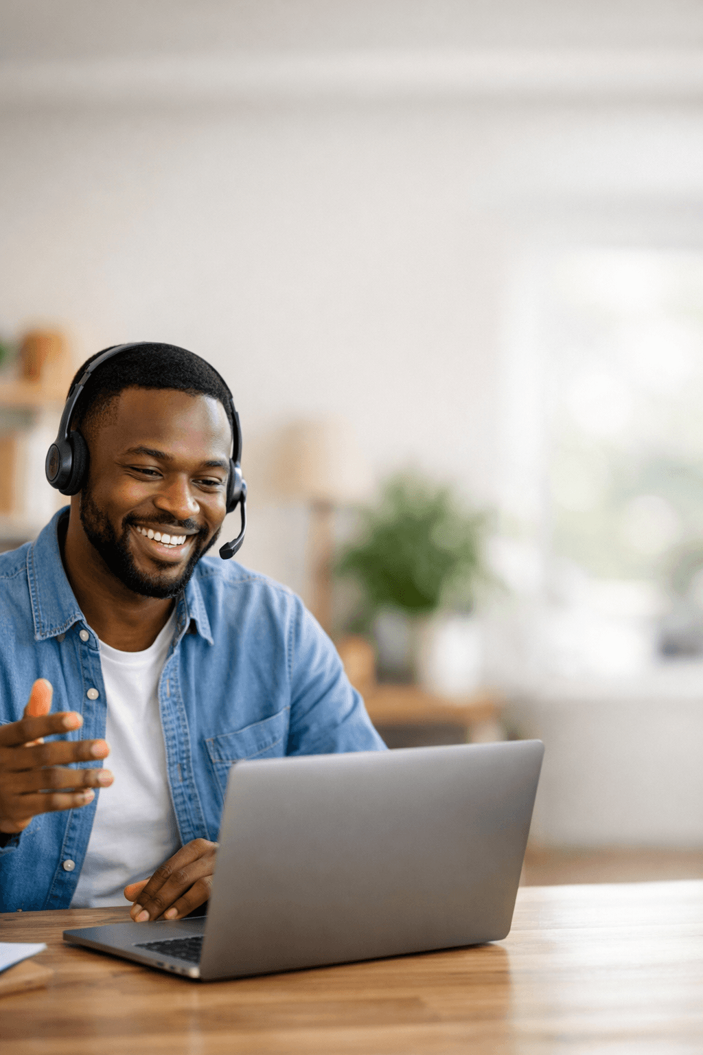 Video call with African professional